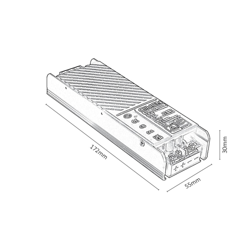 Rabalux - Strömförsörjning för belysning i skensystem 100W/24V