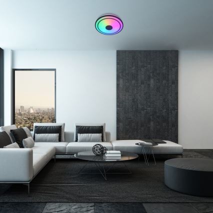 Rabalux - LED RGB Dimbart taklampa med högtalare LED/24W/230V 3000-6500K + fjärrkontroll Ø 39,5 cm