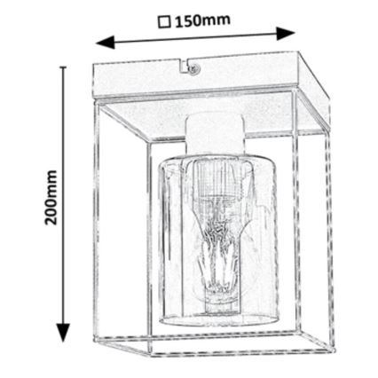 Rabalux - Taklampa 1xE27/25W/230V 15x15 cm
