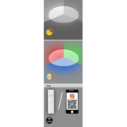 Rabalux - LED RGB Dimbart takarmatur för tak LED/24W/230V Wi-Fi Tuya 3000-6500K 31 cm