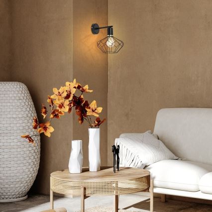 Rabalux - Vägglampa 1xE27/40W/230V diameter 20 cm svart