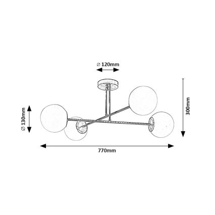Rabalux - Pendelkrona 4xE27/35W/230V guld