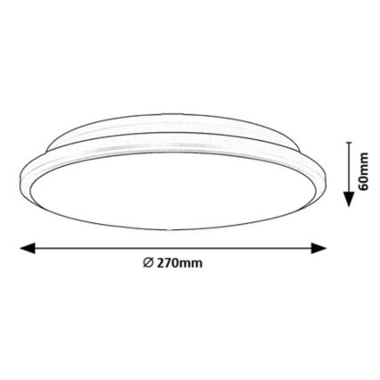 Rabalux - LED Taklampa LED/18W/230V 3000K svart 27 cm