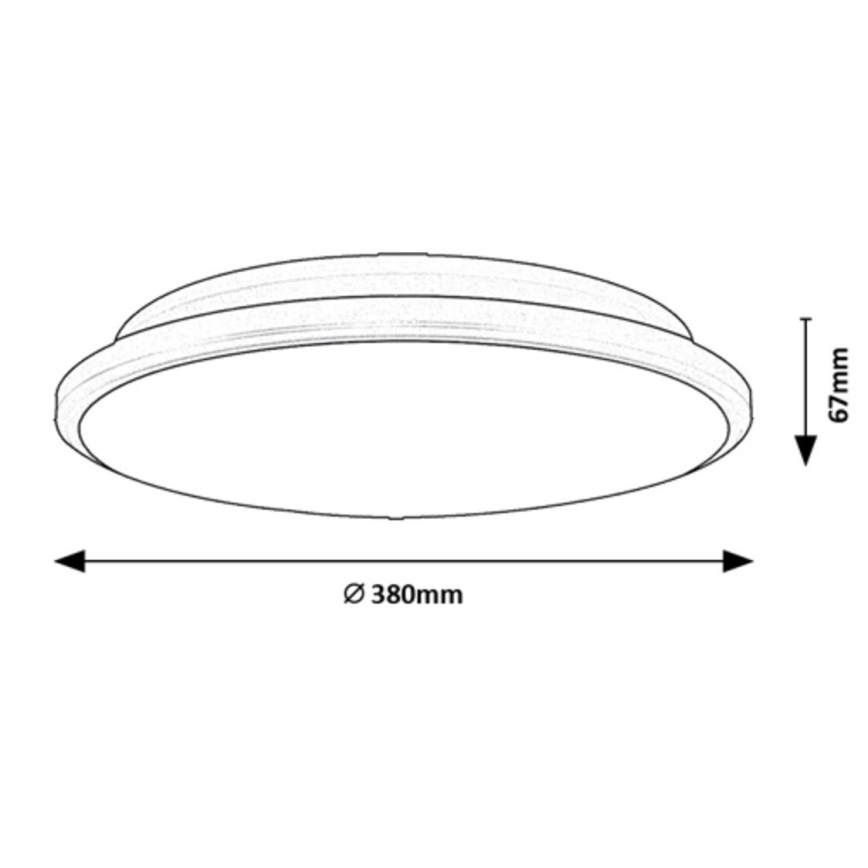 Rabalux - LED Taklampa LED/24W/230V 3000K svart 38 cm
