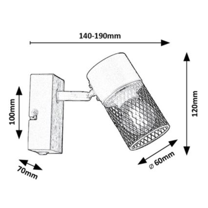 Rabalux - Väggspotlight 1xE14/40W/230V ek