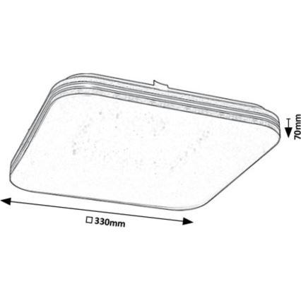 Rabalux - LED taklampa LED/18W/230V 3000K 33x33 cm