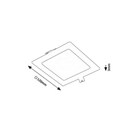 Rabalux - LED infälld belysning LED/6W/230V 12x12 cm svart