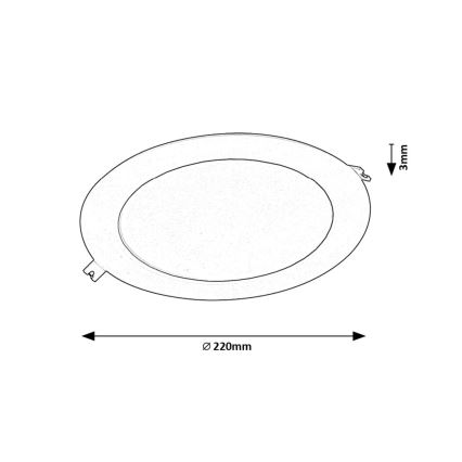 Rabalux - LED infälld belysning LED/18W/230V diameter 22 cm svart