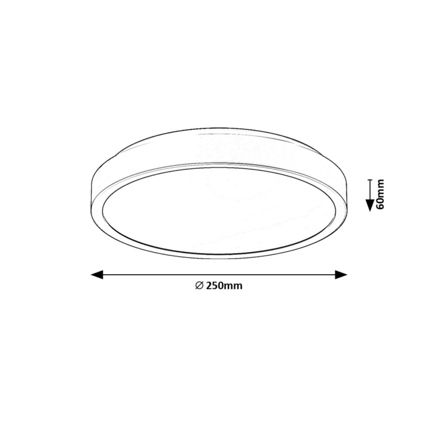 Rabalux - LED taklampa för badrum LED/18W/230V IP44 4000K diameter 25 cm svart