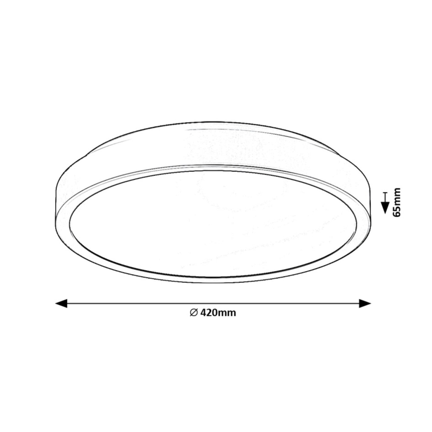 Rabalux - LED taklampa för badrum LED/48W/230V IP44 4000K diameter 42 cm svart