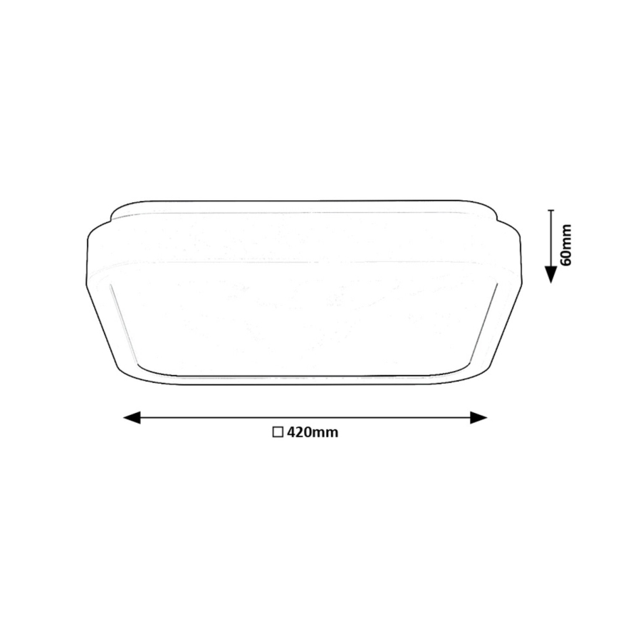 Rabalux - LED taklampa för badrum LED/48W/230V IP44 4000K 42x42 cm svart