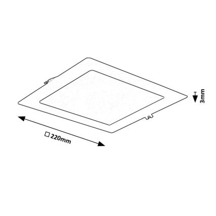Rabalux - LED infälld belysning LED/18W/230V 22x22 cm svart