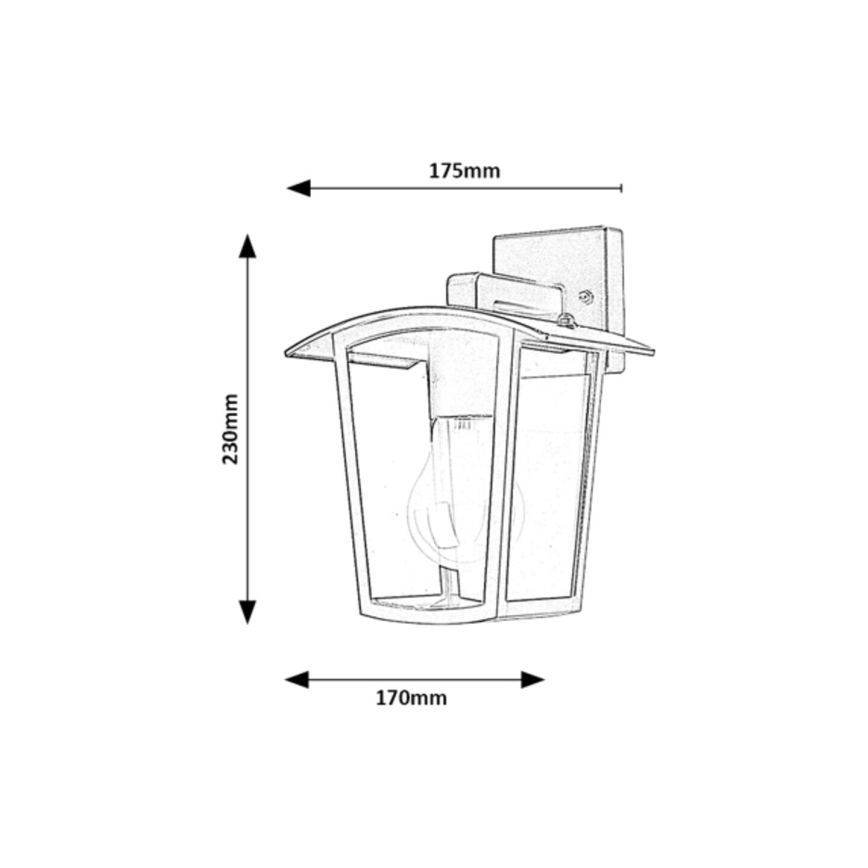Rabalux - Utomhus vägglampa  1xE27/15W/230V IP44
