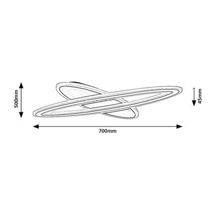 Rabalux - Dimmbar LED-taklampa LED/70W/230V 3000/4000/6000K svart + fjärrkontroll Ø 70 cm