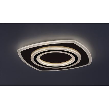 Rabalux - Dimbart LED-takarmatur LED/60W/230V 3000/4000/6000K matt krom/svart + fjärrkontroll 48x48 cm