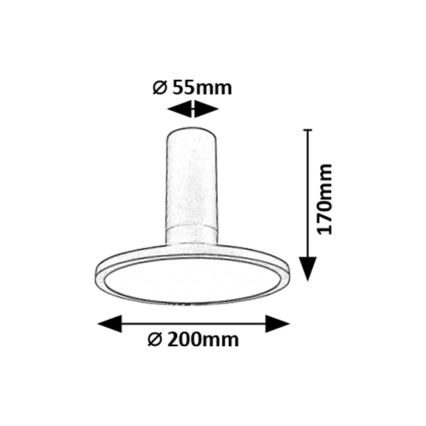 Rabalux - LED-taklampa LED/20W/230V 3000K svart Ø 20 cm
