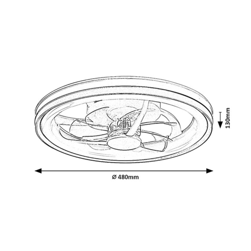Rabalux - LED Dimbar taklampa med fläkt LED/40W/230V 3000/4000/6000K Wi-Fi + fjärrkontroll