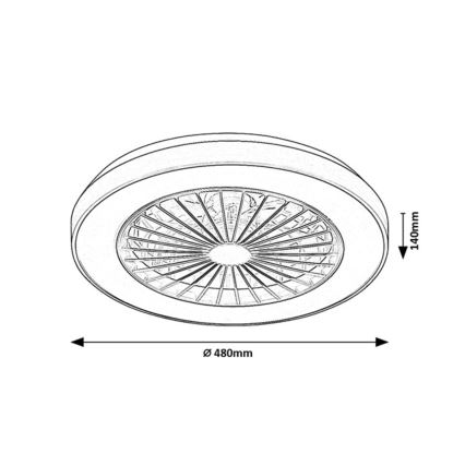 Rabalux - LED Dimbar taklampa med fläkt LED/40W/230V 3000/4000/6000K Wi-Fi + fjärrkontroll
