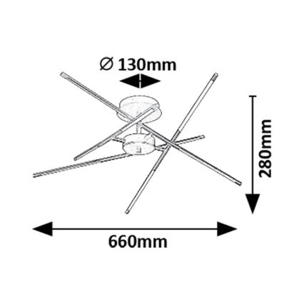 Rabalux - LED ytmonterad ljuskrona LED/40W/230V 3000K guld