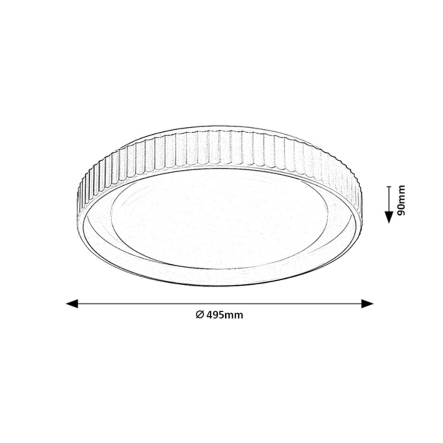 Rabalux - Dimmbar LED-taklampa LED/48W/230V 3000-6500K Ø 49,5 cm + fjärrkontroll
