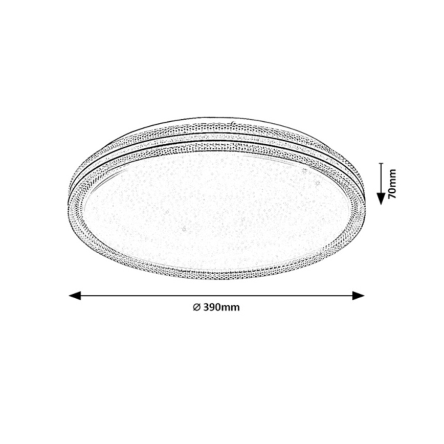 Rabalux - Dimbart LED-takarmatur LED/34W/230V 3000–6500K Ø 39 cm + fjärrkontroll