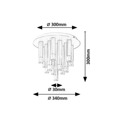 Rabalux - Taklampa 13xG9/5W/230V svart Ø 34 cm