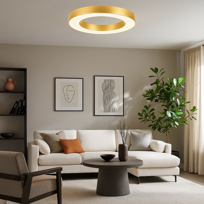 Rabalux - Dimbart LED-takarmatur LED/45W/230V 3000–6500K Ø 60 cm guldfärgad + fjärrkontroll