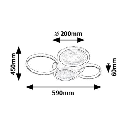 Rabalux - LED Dimbar taklampa LED/40W/230V 3000-6500K + fjärrkontroll