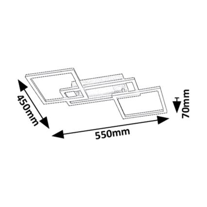 Rabalux - Dimbart LED-taklampa LED/40W/230V 3000-6500K 45x55 cm + fjärrkontroll