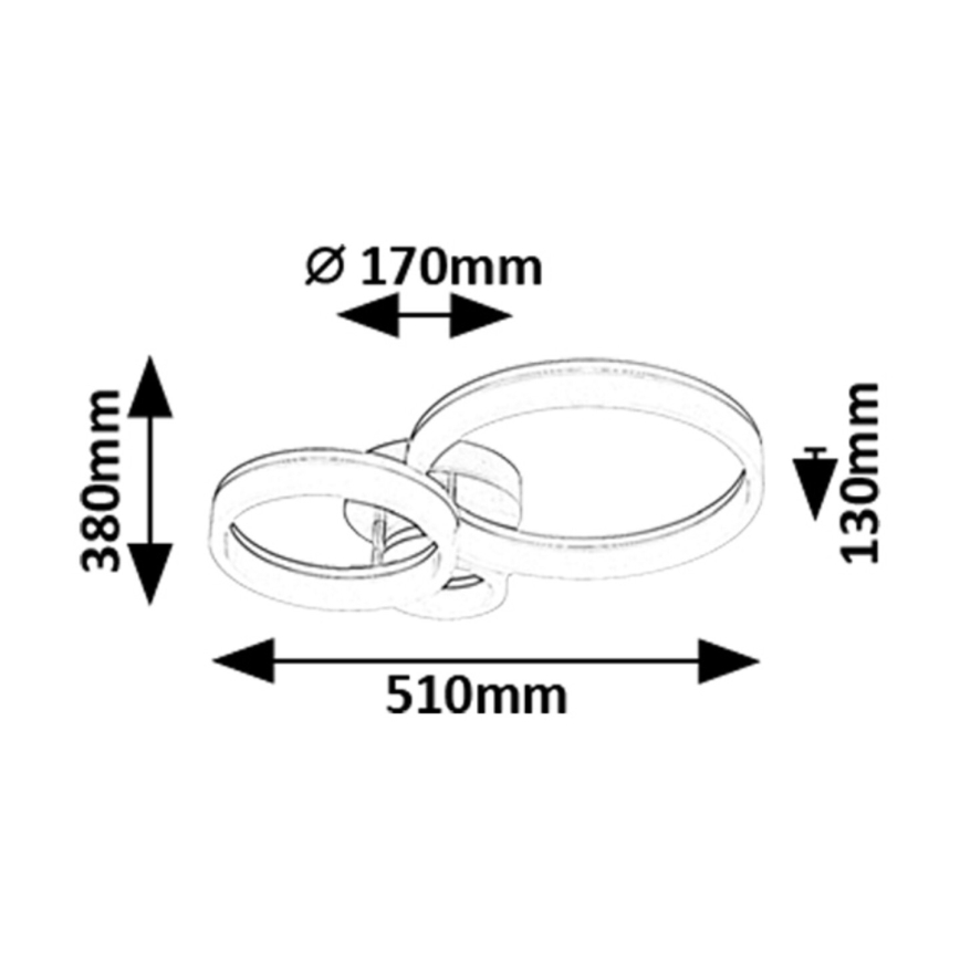 Rabalux - LED-taklampa LED/24W/230V 3000/4000/6500K 38x51 cm mattkrom