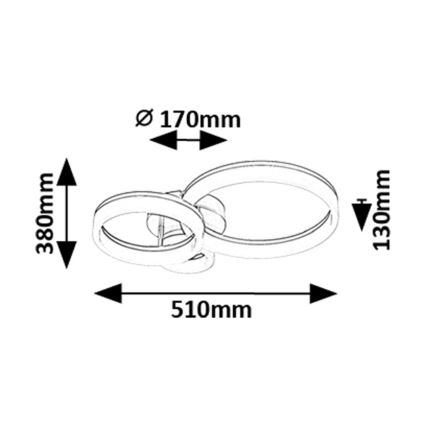 Rabalux - LED taklampa LED/24W/230V 3000/4000/6500K guld 38x51 cm
