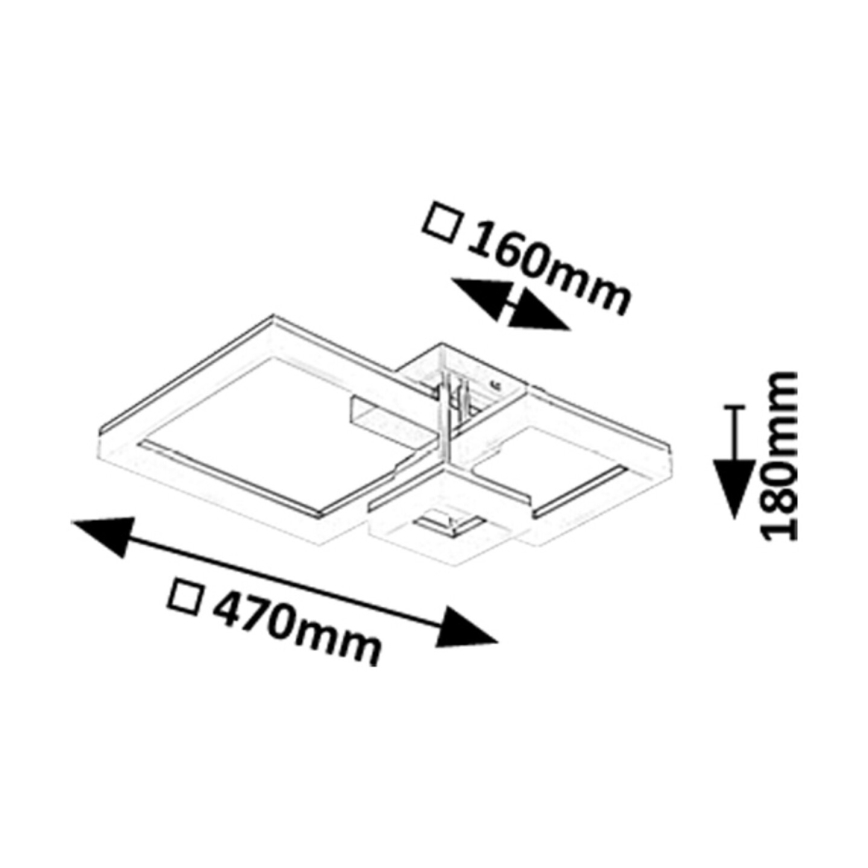 Rabalux - LED taklampa LED/22W/230V 3000/4000/6500K matt krom 47x47 cm