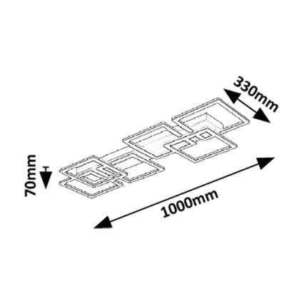 Rabalux - Dimbar LED-taklampa 40W/230V 3000-6500K 33x100 cm + fjärrkontroll