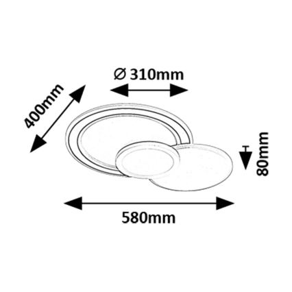 Rabalux - LED RGB dimbar taklampa LED/40W/230V 3000-6500K + fjärrkontroll Ø 31 cm