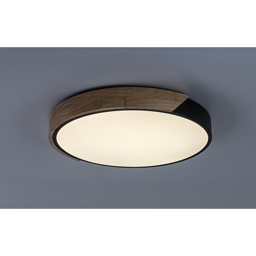 Rabalux - LED-taklampa, 24 W, 230 V, 4000 K, svart/ek, Ø 41 cm