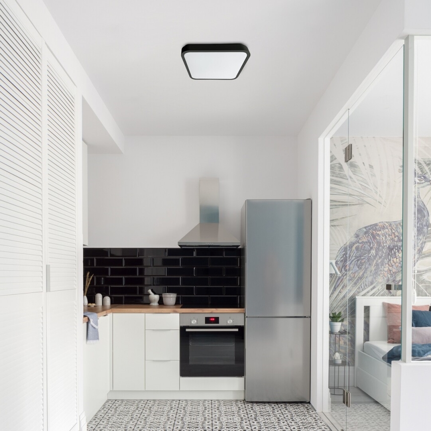 Rabalux - LED taklampa för badrum LED/36W/230V 3000/4000/6000K IP44 42x42 cm svart