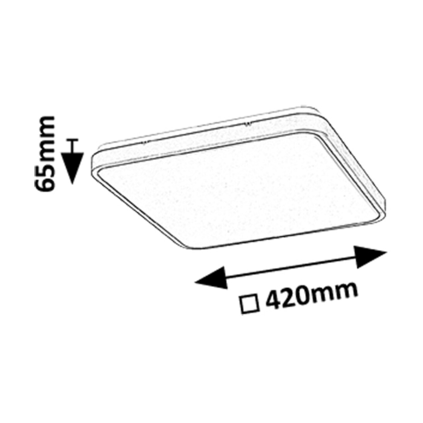 Rabalux - LED taklampa för badrum LED/36W/230V 3000/4000/6000K IP44 42x42 cm svart