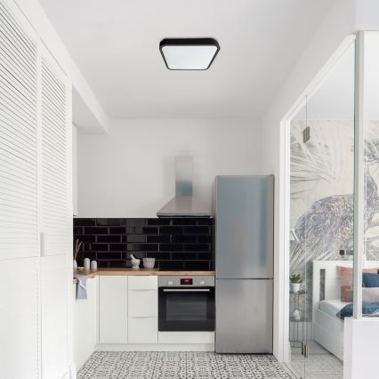 Rabalux - LED ljusreglerad taklampa till badrum LED/36W/230V 3000-6000K IP44 42x42 cm svart + fjärrkontroll