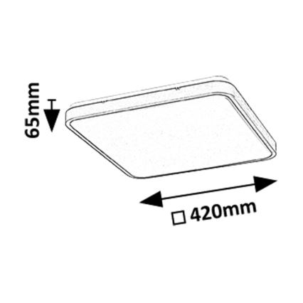 Rabalux - LED ljusreglerad taklampa till badrum LED/36W/230V 3000-6000K IP44 42x42 cm svart + fjärrkontroll