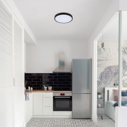 Rabalux - LED taklampa för badrum LED/18W/230V 3000/4000/6000K IP44 diameter 30,5 cm svart