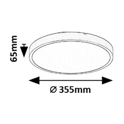 Rabalux - LED ljusreglerad taklampa till badrum LED/24W/230V 3000-6000K IP44 diameter 35,5 cm svart + fjärrkontroll