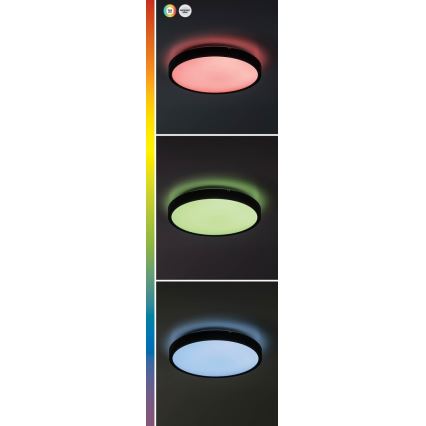 Rabalux - LED RGB dimbar taklampa för badrum LED/36W/230V 3000-6000K Wi-Fi Tuya IP44 Ø 42 cm svart