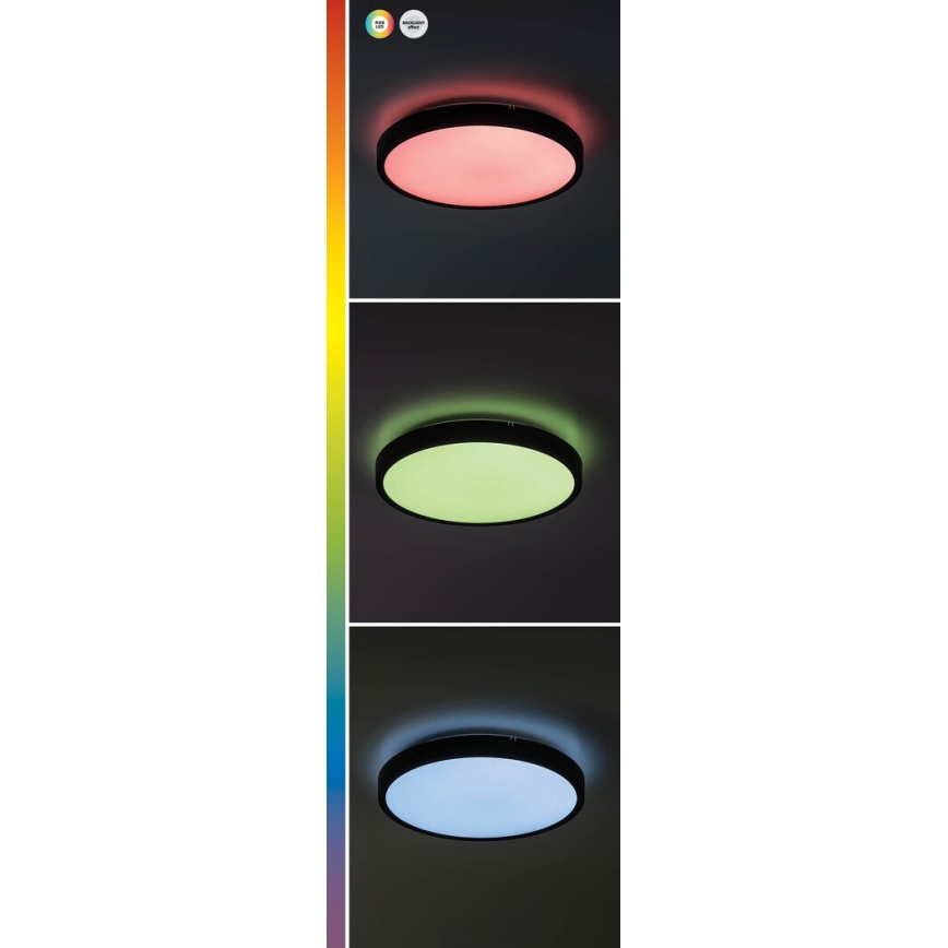 Rabalux - LED RGB dimbar taklampa för badrum LED/36W/230V 3000-6000K Wi-Fi Tuya IP44 Ø 42 cm svart