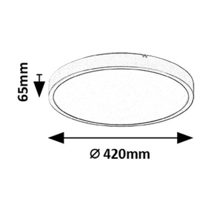Rabalux - LED RGB dimbar taklampa för badrum LED/36W/230V 3000-6000K Wi-Fi Tuya IP44 Ø 42 cm svart