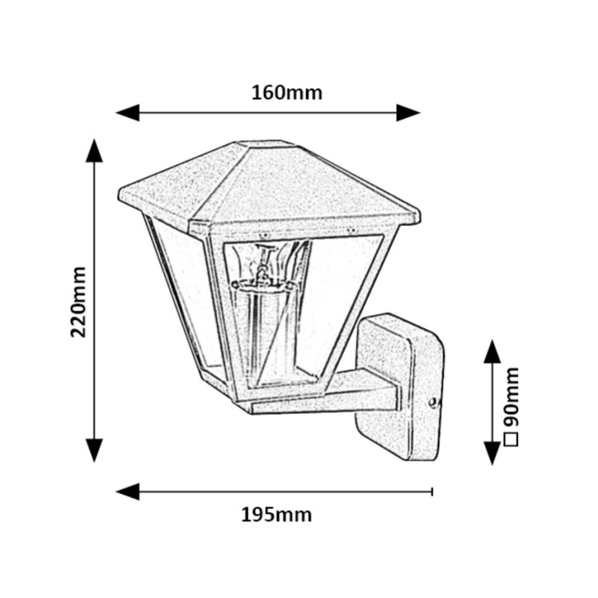 Rabalux - Utomhus vägglampa 1xE27/40W/230V IP44