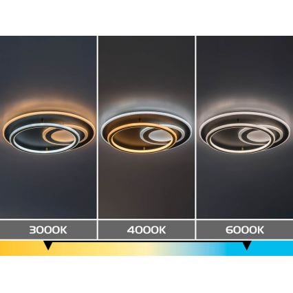 Rabalux - Dimbart LED-taklampa, 60 W, 230 V, 3000–6000 K, Ø 50 cm, med fjärrkontroll