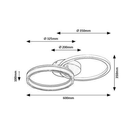 Rabalux - Dimbar LED-taklampa LED/38W/230V 3000-6500K 60x35 cm + fjärrkontroll