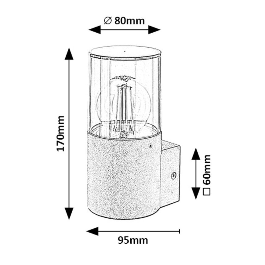 Rabalux - Utomhus vägglampa 1xE27/12W/230V IP44
