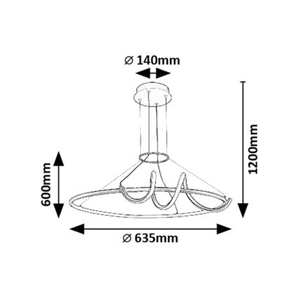 Rabalux - LED ljusreglerad ljuskrona på textilsladd LED/46W/230V 3000-6500K + fjärrkontroll