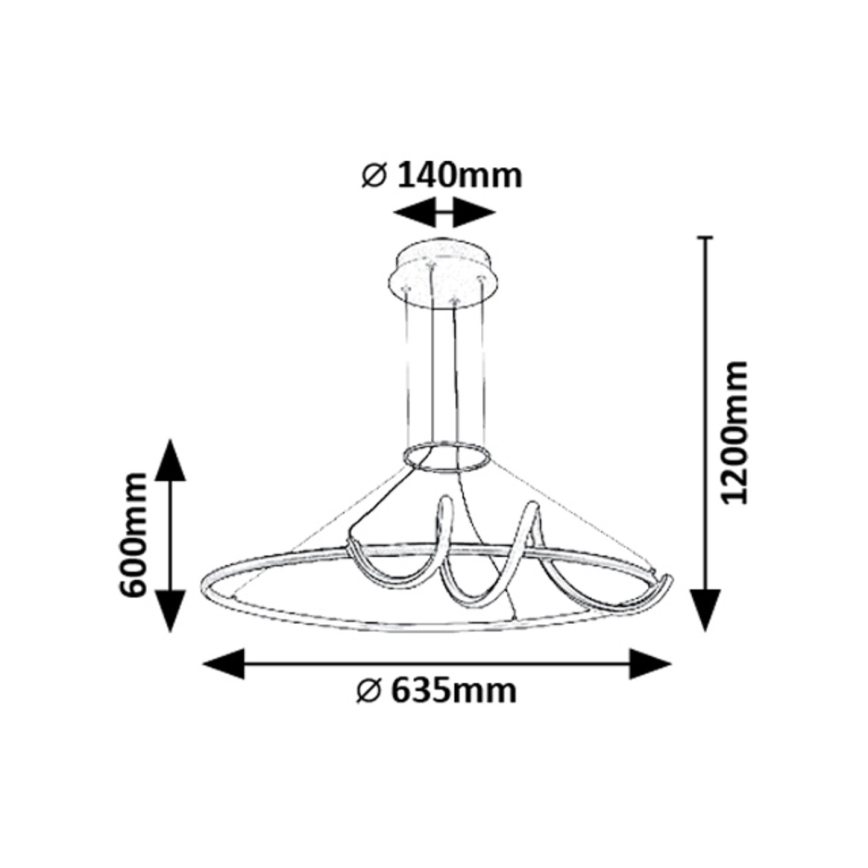Rabalux - LED ljusreglerad ljuskrona på textilsladd LED/46W/230V 3000-6500K + fjärrkontroll